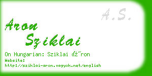 aron sziklai business card